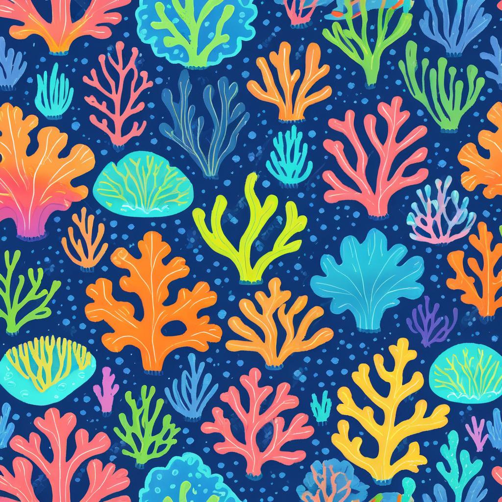 Vibrant Childish Crayon Coral Reef