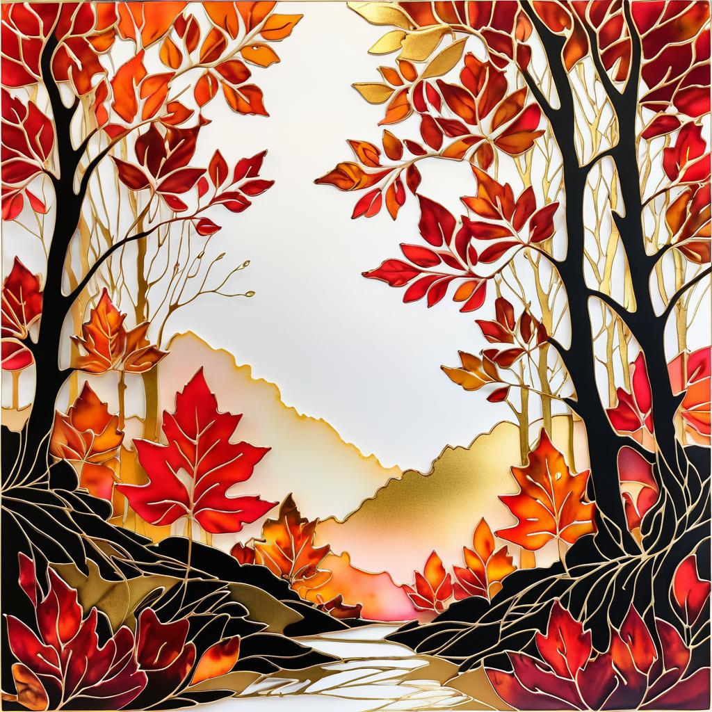 Vibrant Leafy Silhouette Art Design