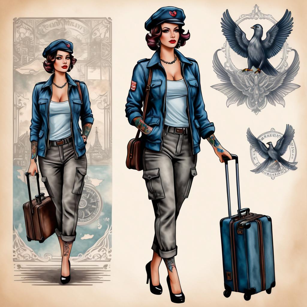 Pessimistic Utopian Stewardess Illustration