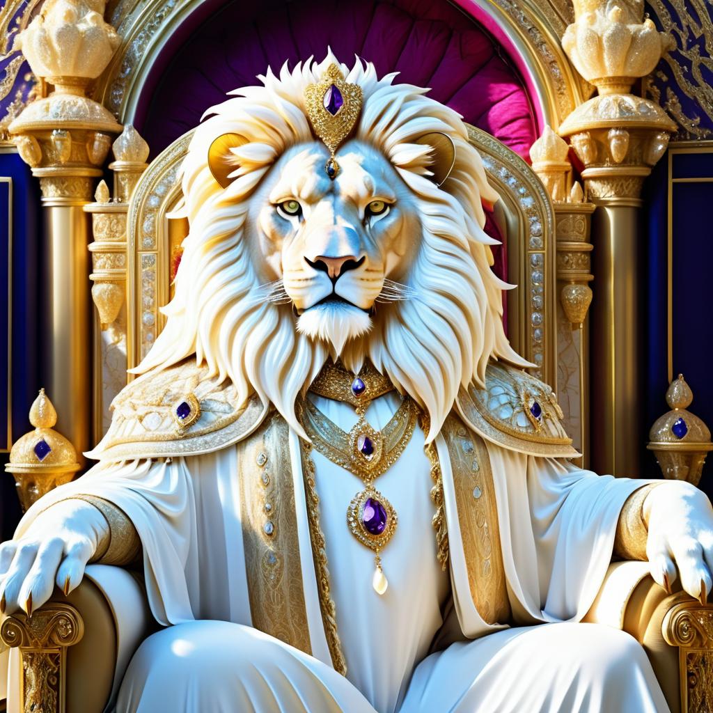 Albino Lion Throne in Wonderland Palace