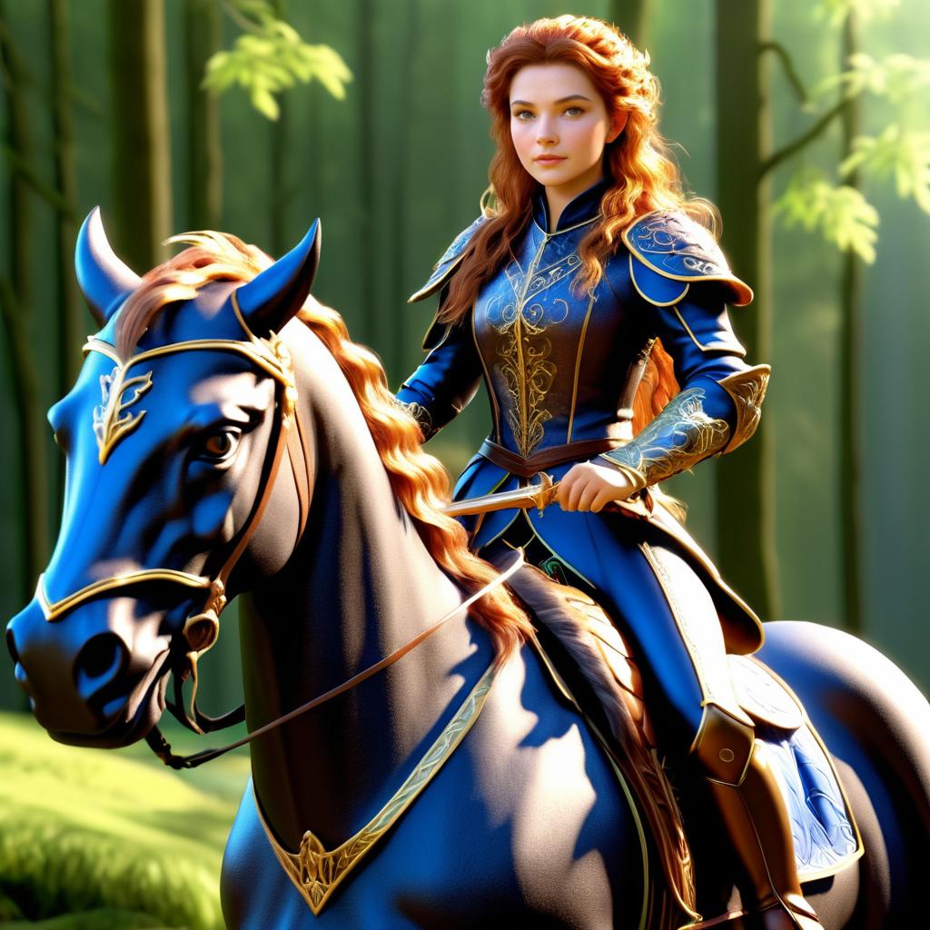 Realistic Dragon Rider with Chestnut Hair