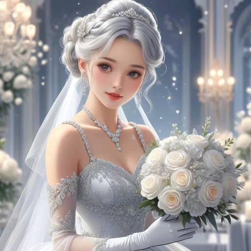 Elegant Anime Bride Illustration
