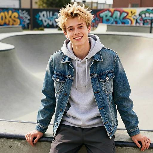 Cinematic Portrait of Youthful Skateboarder