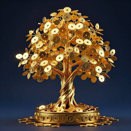 Golden Chinese Money Tree Fantasy
