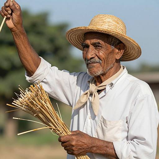 Cheerful Elder in Nature's Embrace