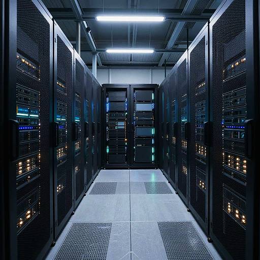 Endless High-Tech Server Room Perspective