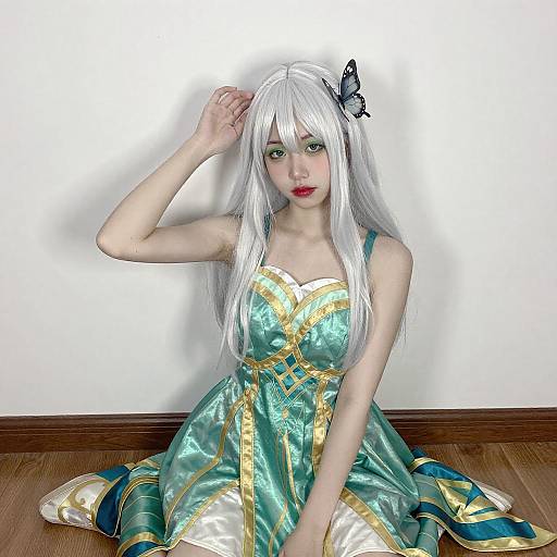 Fantasy Portrait of Woman in Green Dress