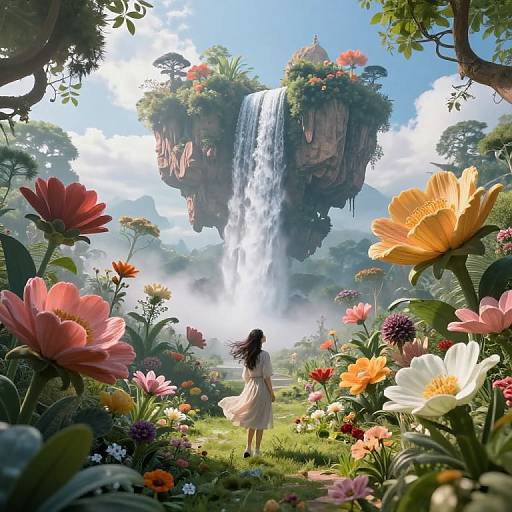 Surreal Dreamscape with Opulent Garden