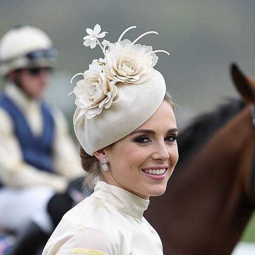 Elegant Woman with Floral Fascinator