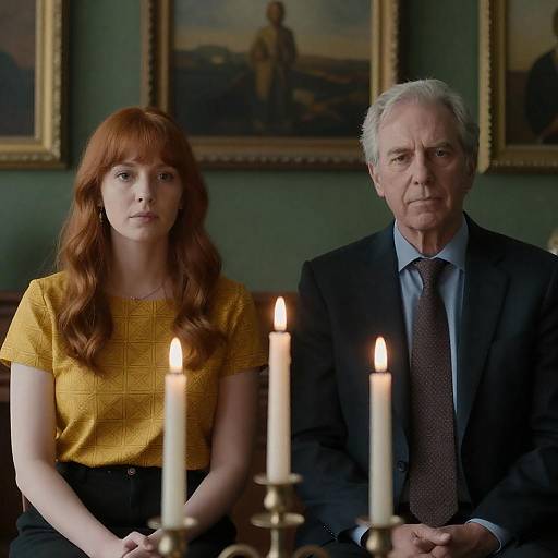 Portrait of Woman and Man with Candles