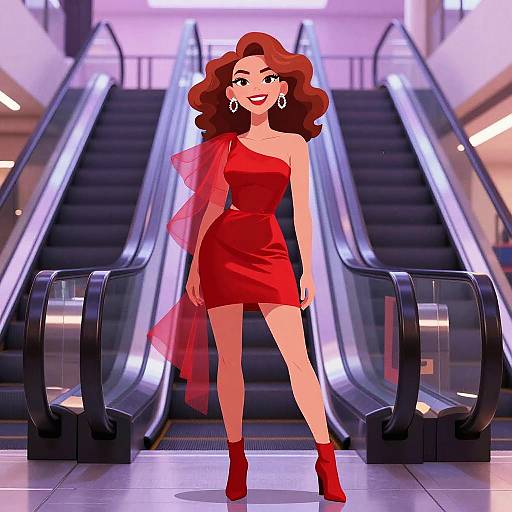 Urban Chic Woman in Metro Lobby