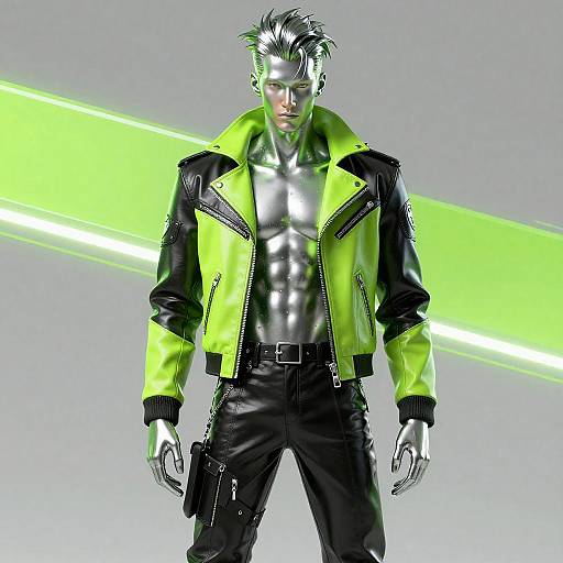 Futuristic Cyberpunk Man Illustration