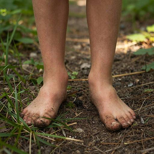 Photorealistic Muddy Teen Feet Close-Up
