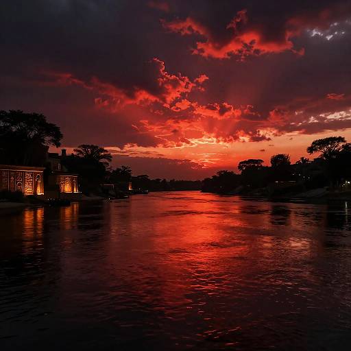 Eerie Nile River in Fiery Fantasy