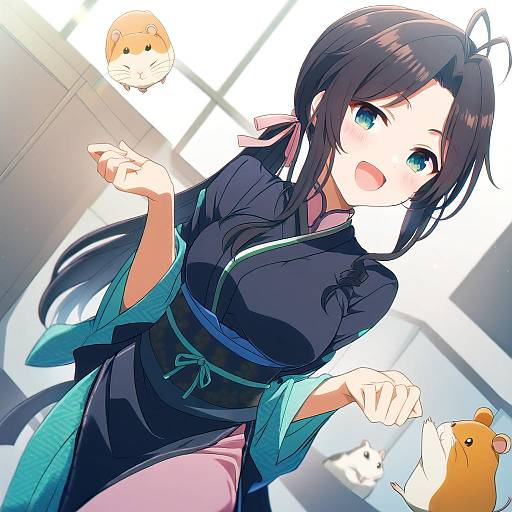 Illustration of Hamuzou, idolmaster in the style of Aoi (annbi)