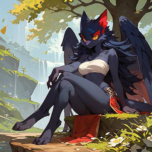 Anthro Nargacuga in a Forest Setting