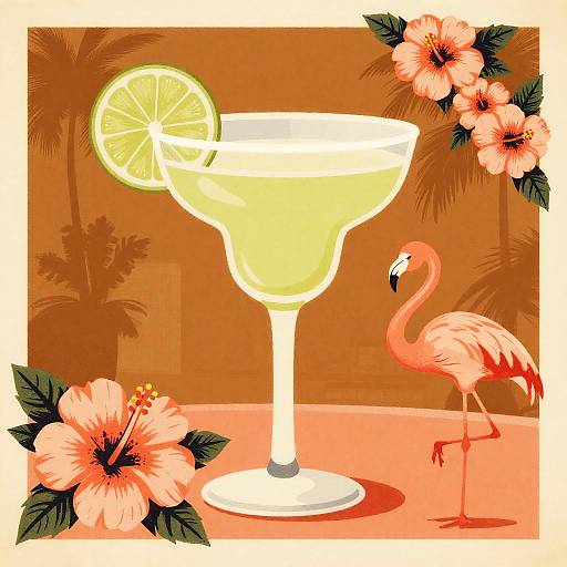 Vintage Tropical Margarita Poster