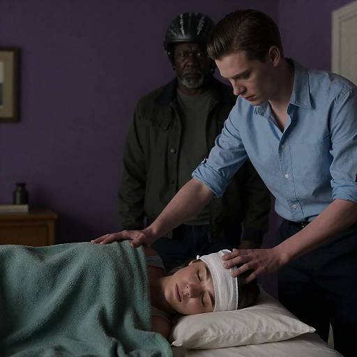 Emotionally Charged Scene in Dim Room