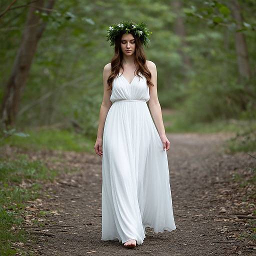 Serene Woman in Leafy Crown