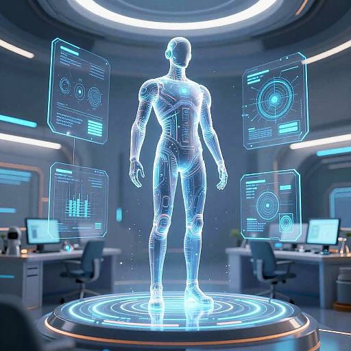 Futuristic Holographic AI Assistant
