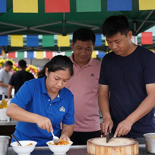 Vibrant Outdoor Food Stall Scene