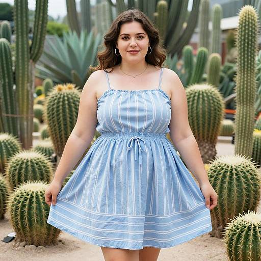 Plus-Size Woman in Summer Sundress