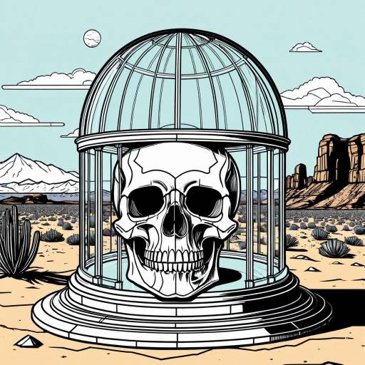Skull in Glass Observatory in Desert Skull in Glass Observatory in Desert