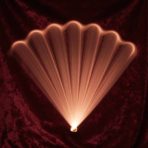 Ethereal Fan-Shaped Light Painting