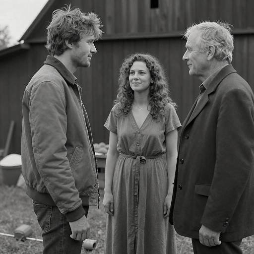 Vintage Black and White Trio Portrait