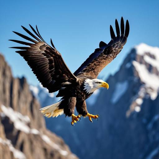 Majestic Eagle Soaring Over Mountains Majestic Eagle Soaring Over Mountains
