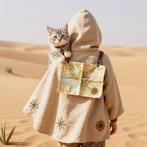 Brave Desert Scout with Sand Kitten