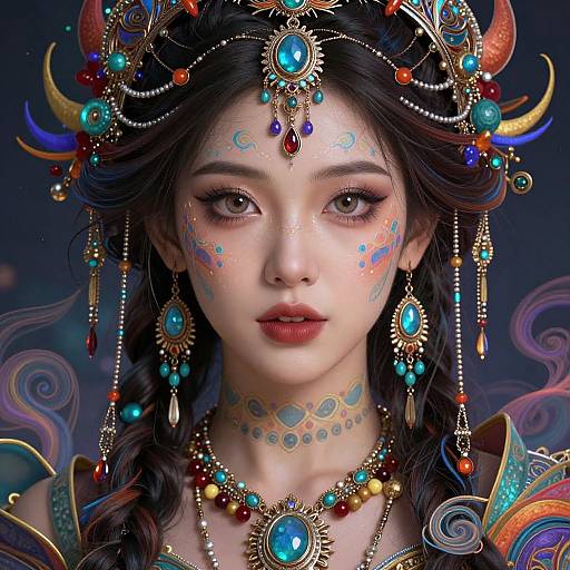 Ethereal Woman with Intricate Jewelry