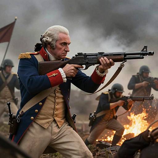 George Washington with Futuristic Minigun