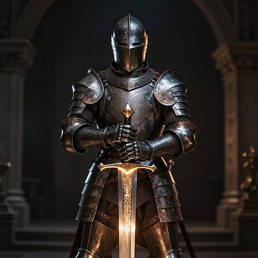 Armored Knight in Medieval Fantasy