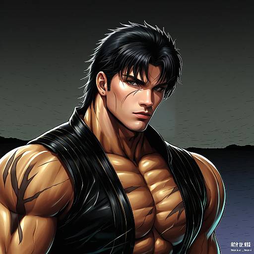 Illustration of Kenshiro, hokuto no ken in the style of Nanase miori