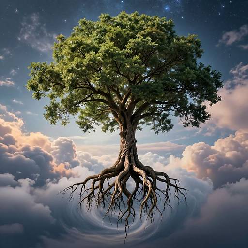 Majestic Gravity-Defying Inverted Tree