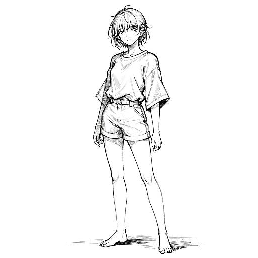 Full Body Anime Girl Sketch