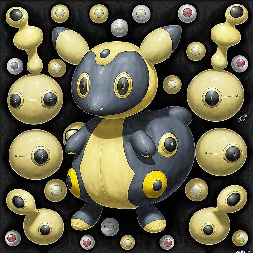 Illustration of Ampharos, pokemon in the style of Eretto