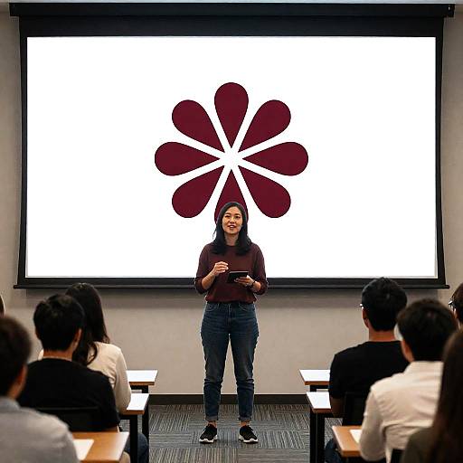 Muted Crimson Web3 Flower Emblem