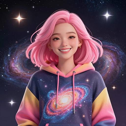 Cosmic Dreamscape: A Whimsical Woman