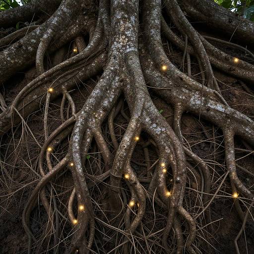 Bioluminescent Tree Roots Unity
