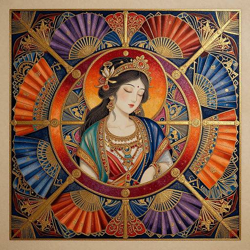 Intricate Tattoo-Style Woman Portrait