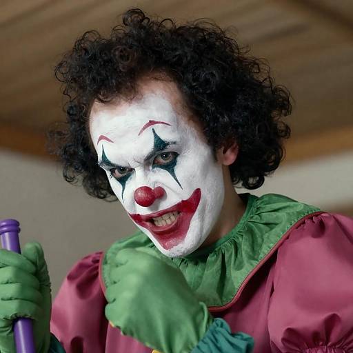 Menacing Clown Portrait with Vibrant Colors