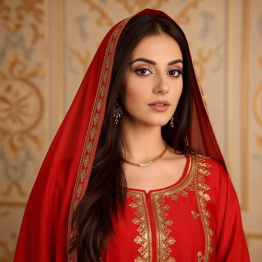 Elegant Woman in Red Dress