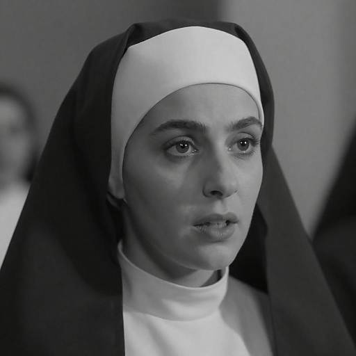 Elegant Black-and-White Nun Portrait