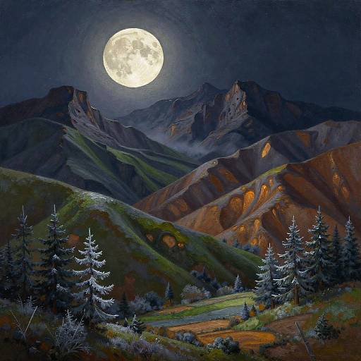 Dreamy Nocturne in Photorealistic Oil