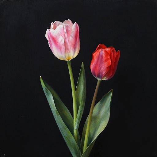 Realistic Tulip Still Life Painting