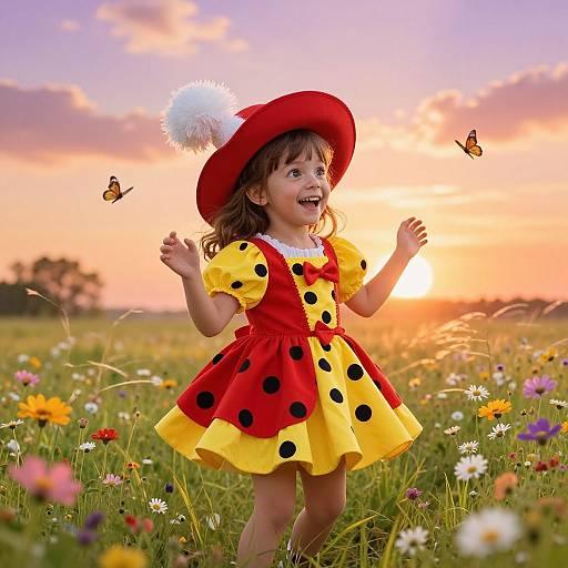 Joyful Girl in Vibrant Meadow