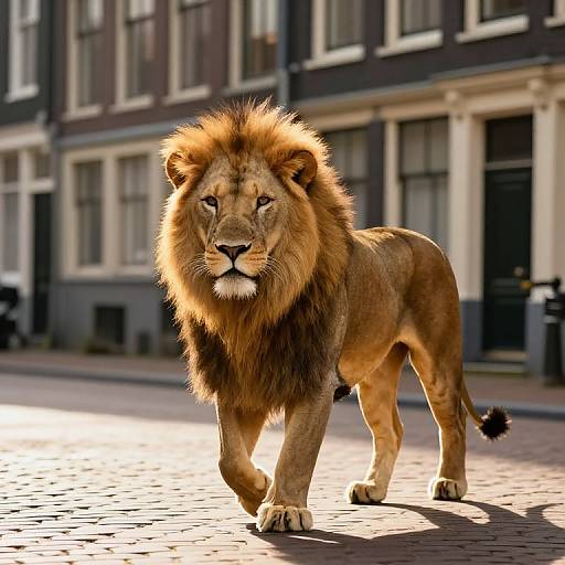 Majestic Lion in Golden Amsterdam