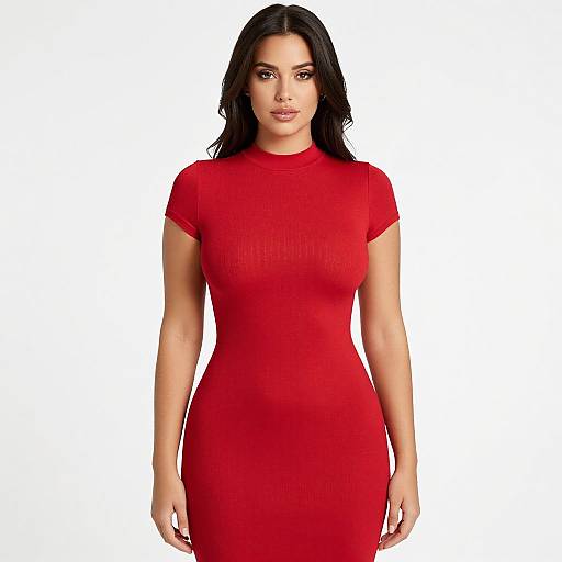 Sexy Woman in Red Bodycon Dress